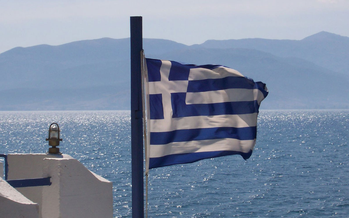 The Greek flag in Ermioni